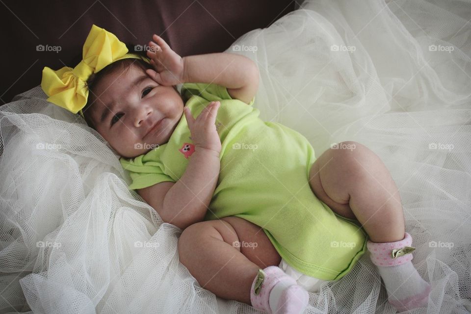 Few months old baby girl cute moments captured on camera by daddy 