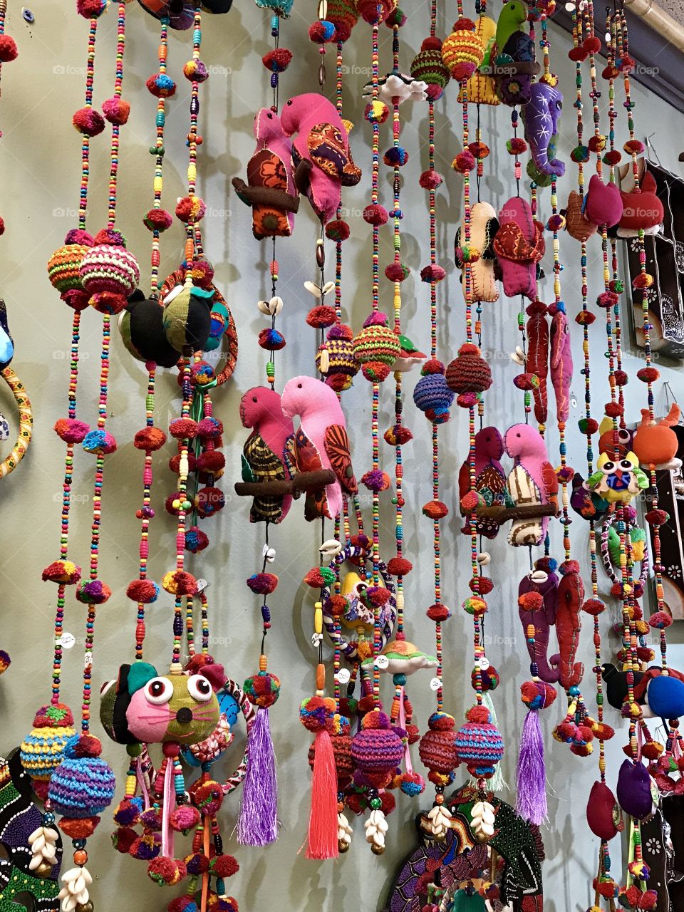 Colorful hanging bobbles