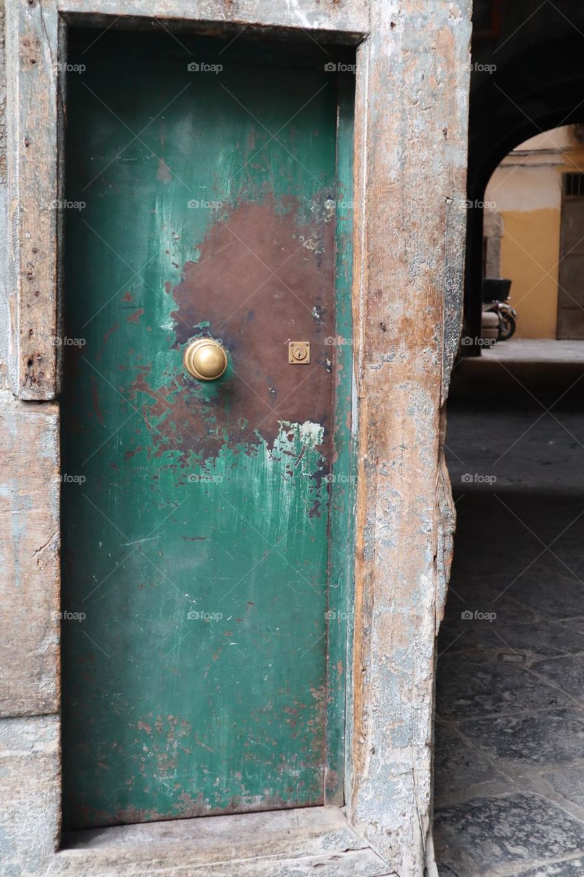 Green little door