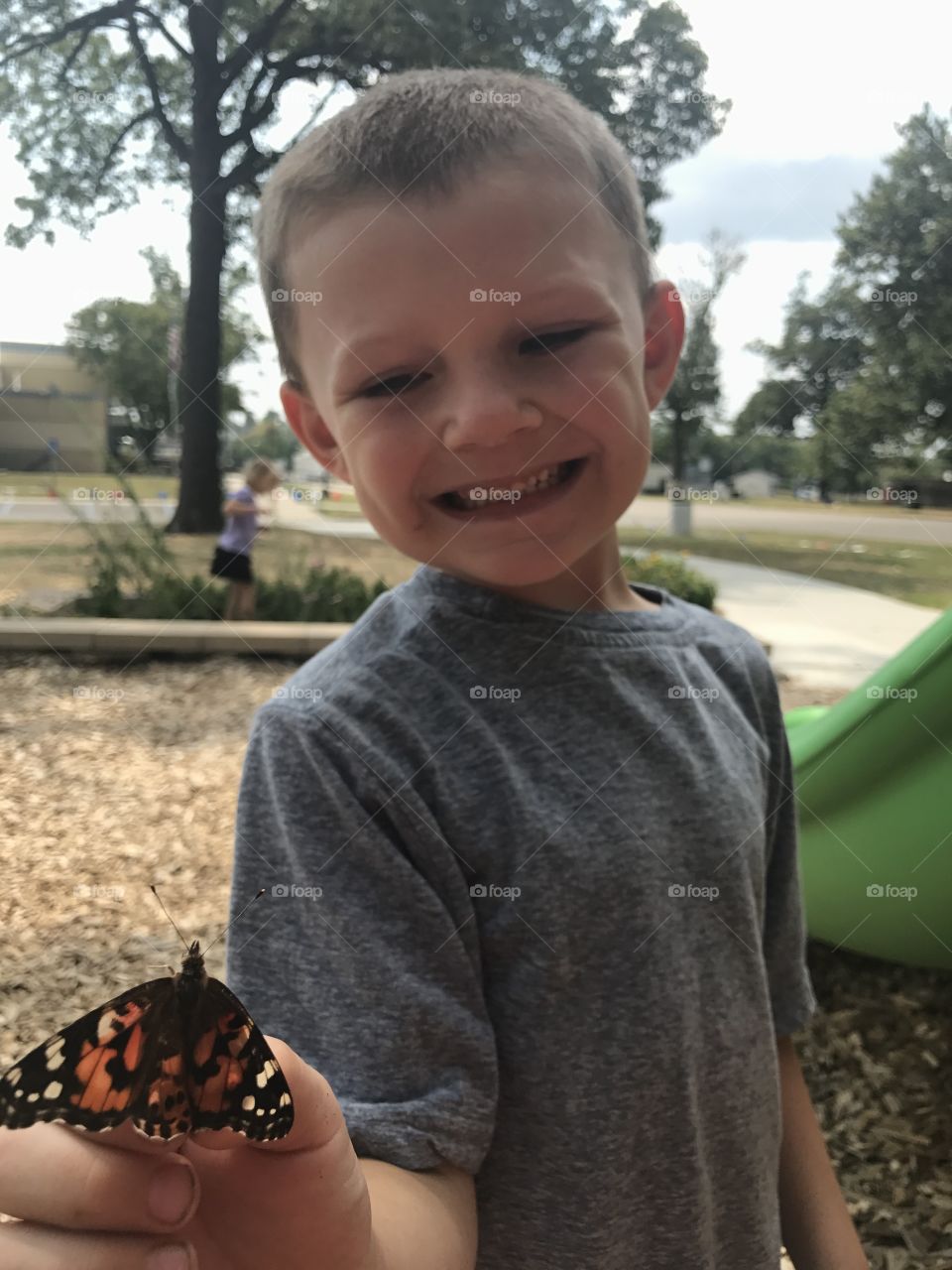 Boy and a butterfly 