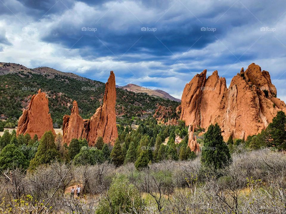 The rock abutments at the Garden of the Gods park in Colorado are very unusual and beautiful
