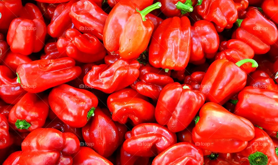 Full frame of red bell pepper
