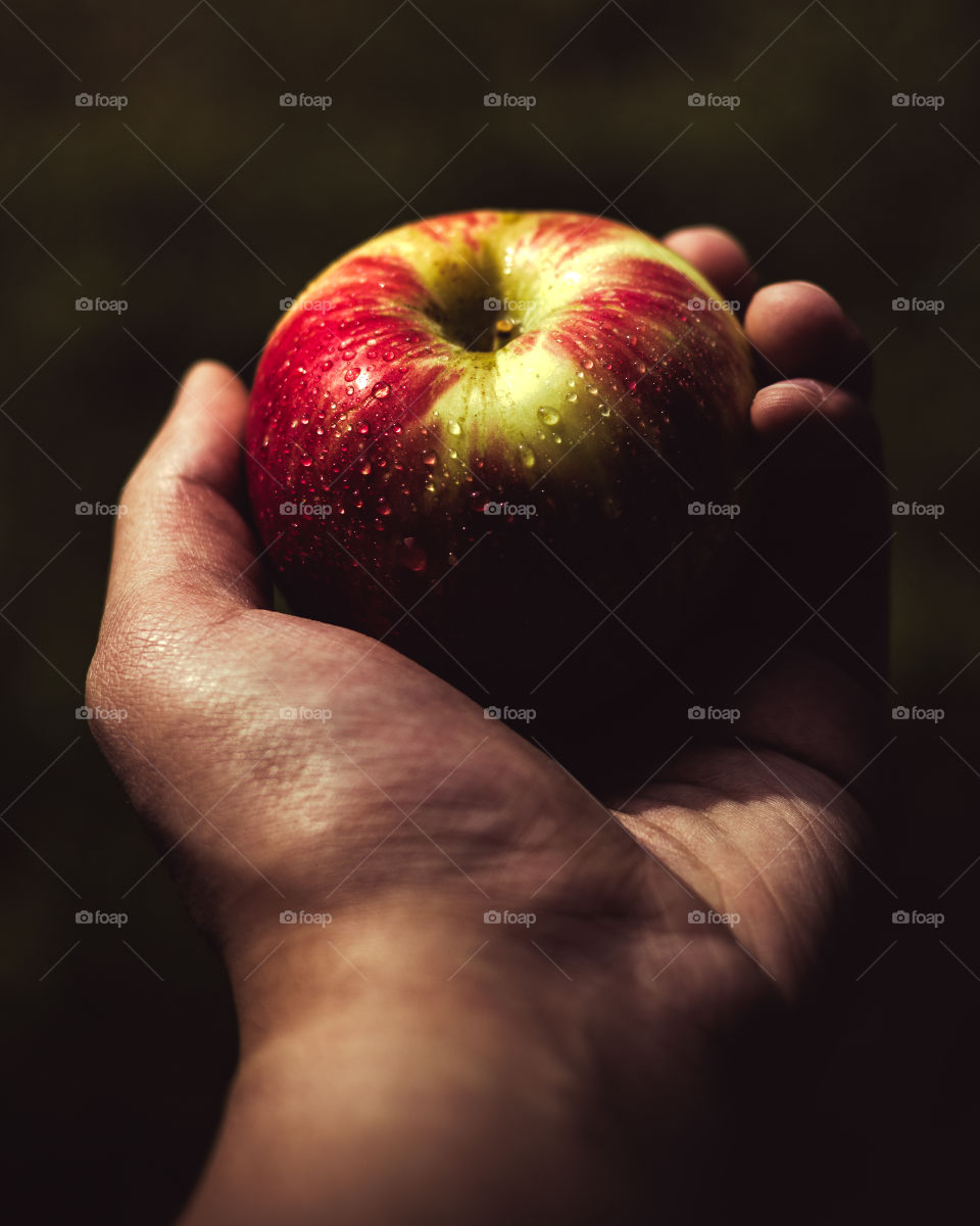 Holding an Apple
