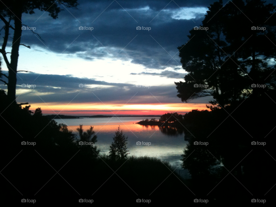 sunset midsummer island swedish summer by Barbman