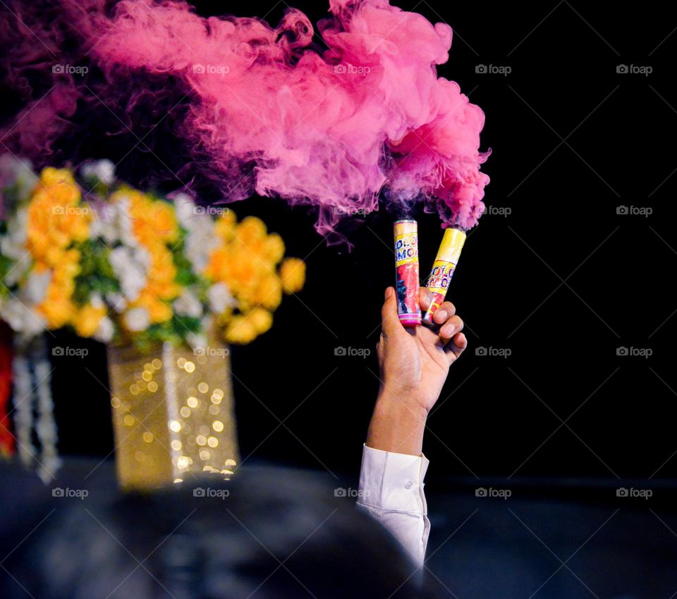 "Celebratory Pink Smoke Bomb"