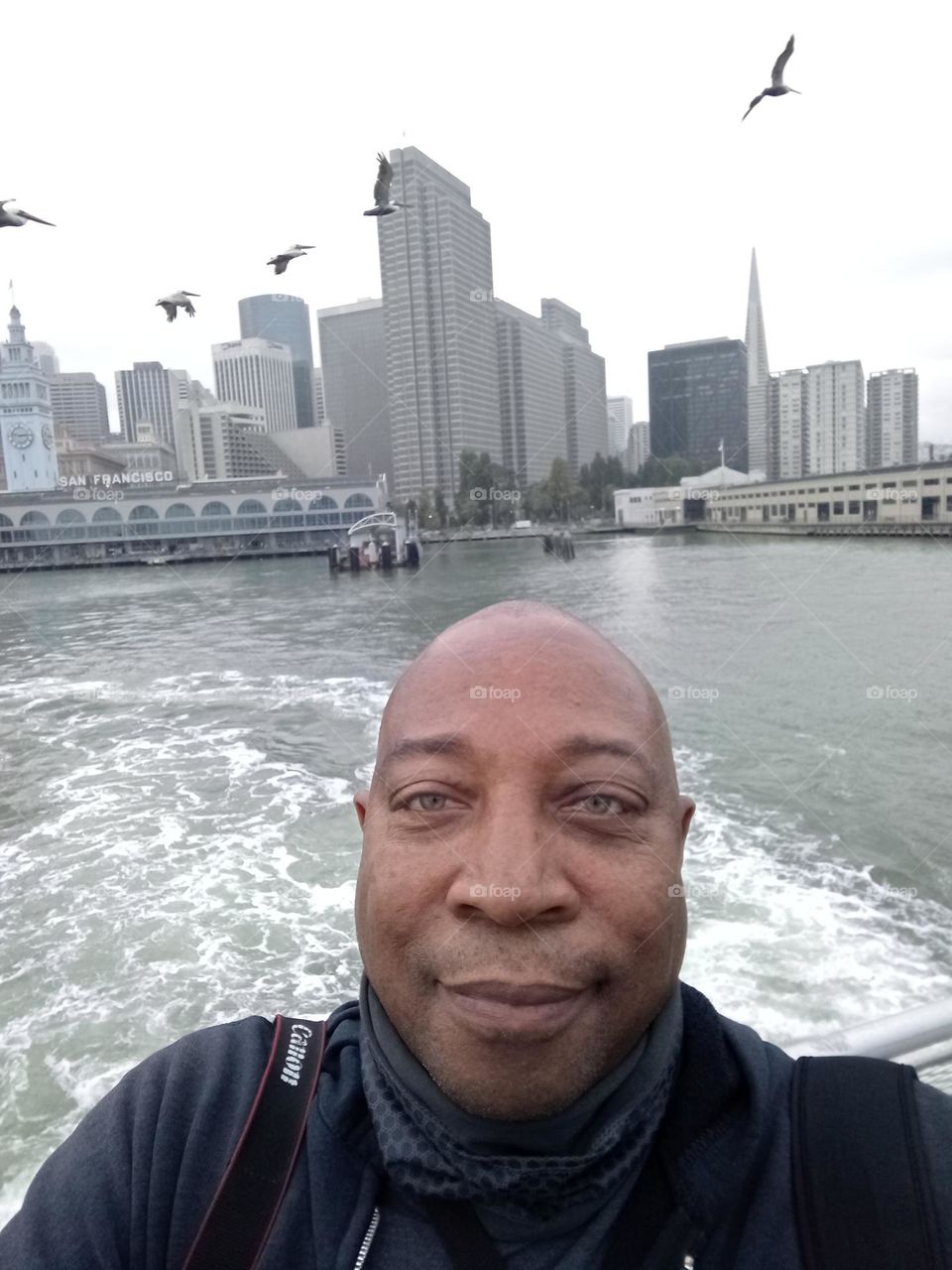 selfie pic on a river boat cruise in the San Francisco Bay