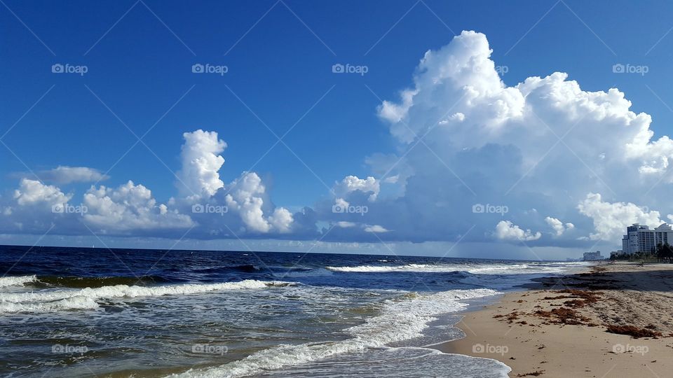 Pompano beach Florida clouds over the ocean