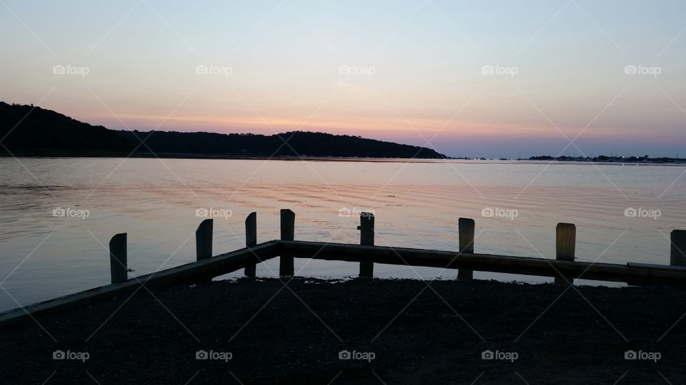 sunset on the Long Island sound