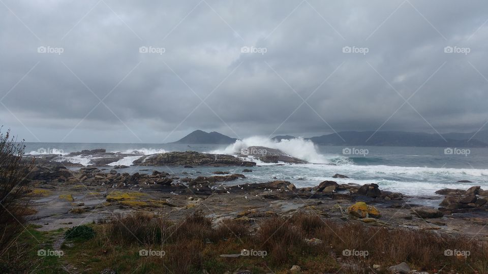Storm on the Galician coast.