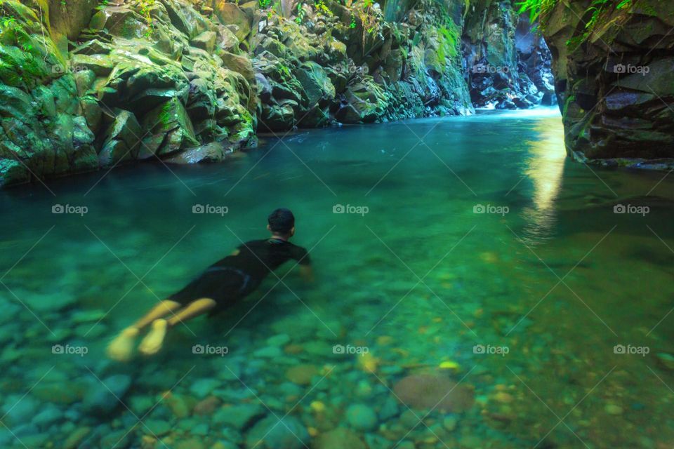 swim in the morning, beautifull river and waterfall