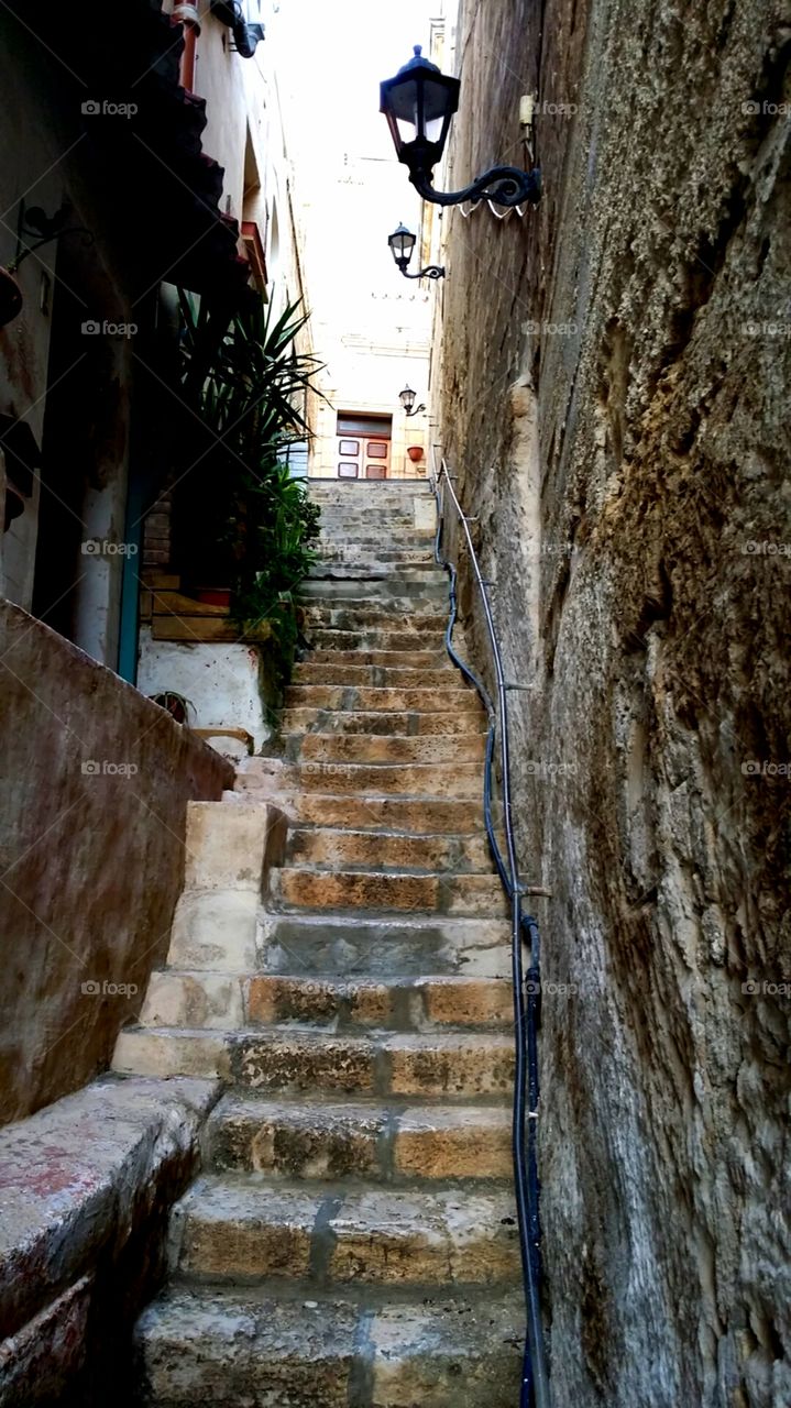 Old steps in an alley in Malta