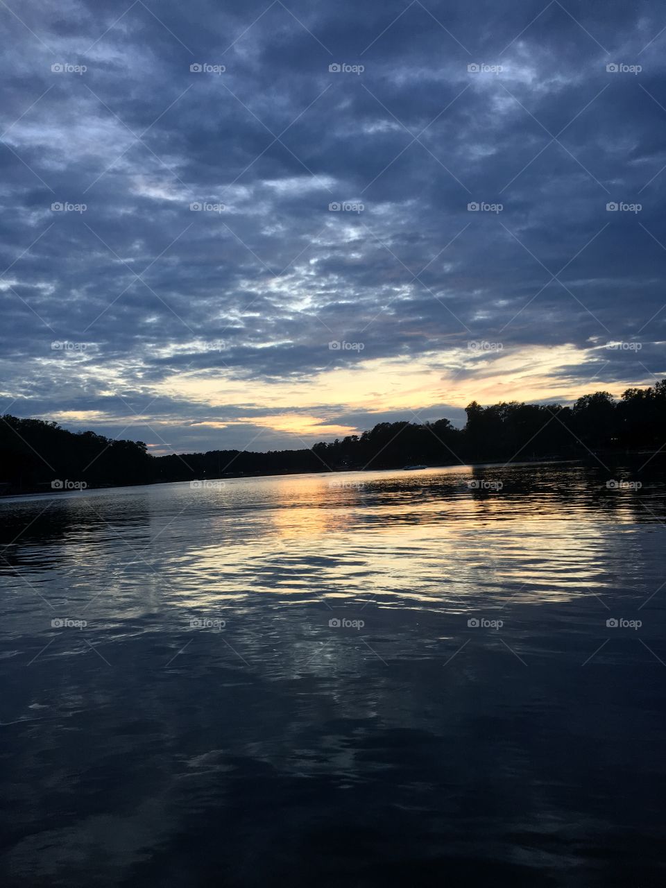 Reflection of a dusk sky on a lake