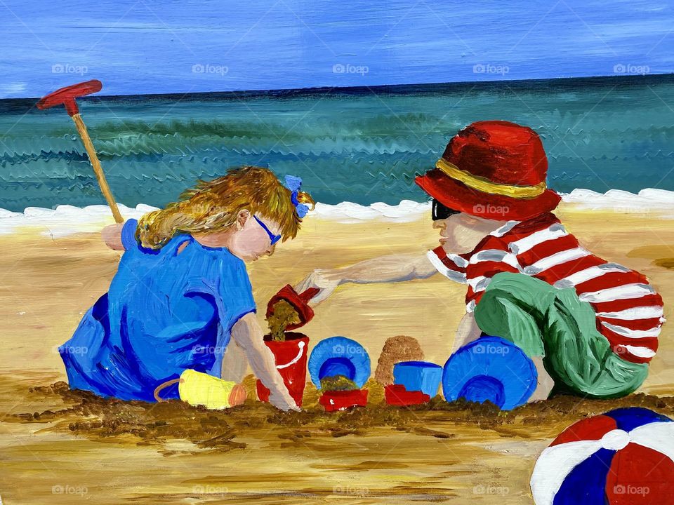 Children on the beach 