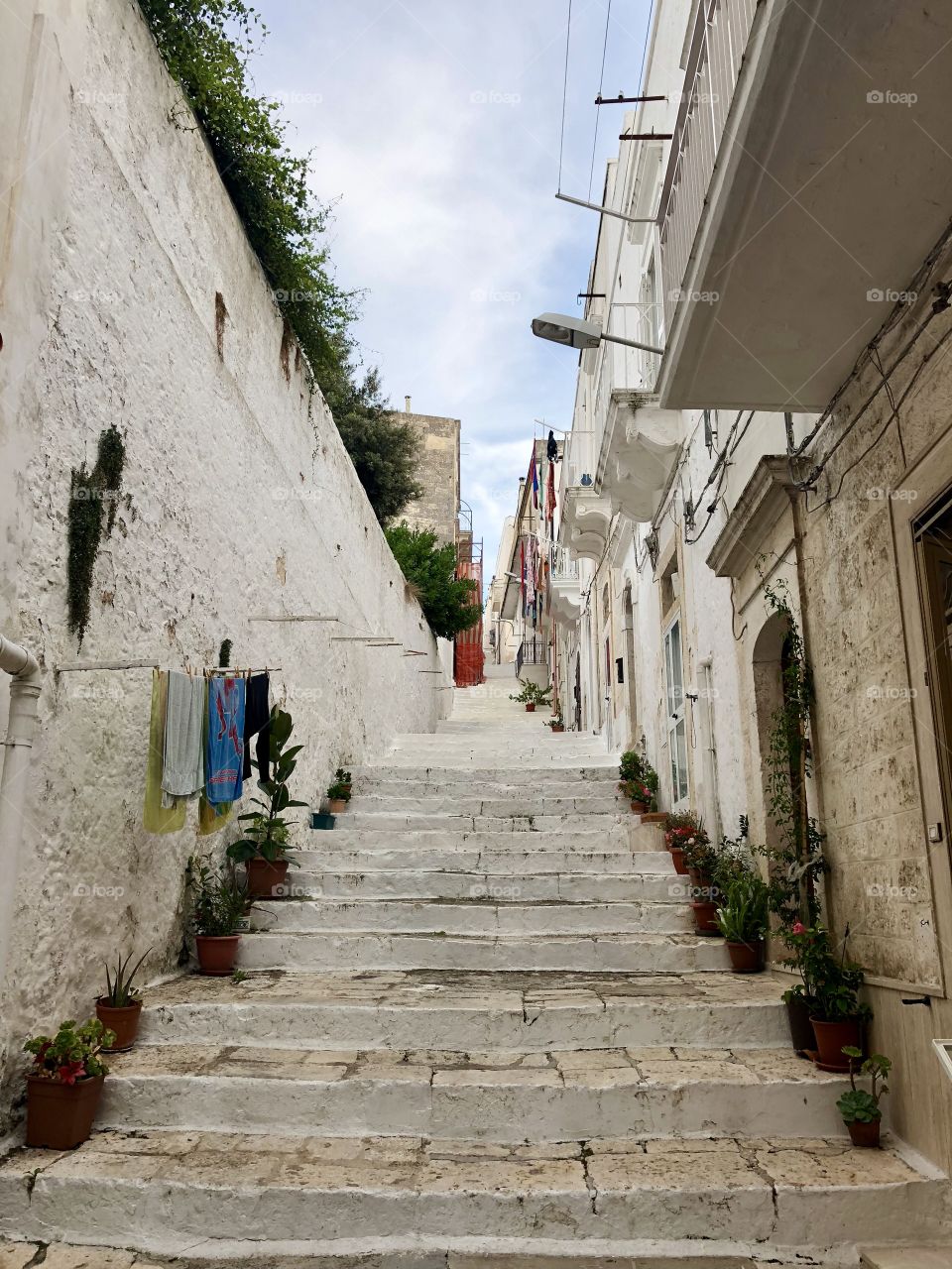Picturesque stairs in Ostuni, Italy