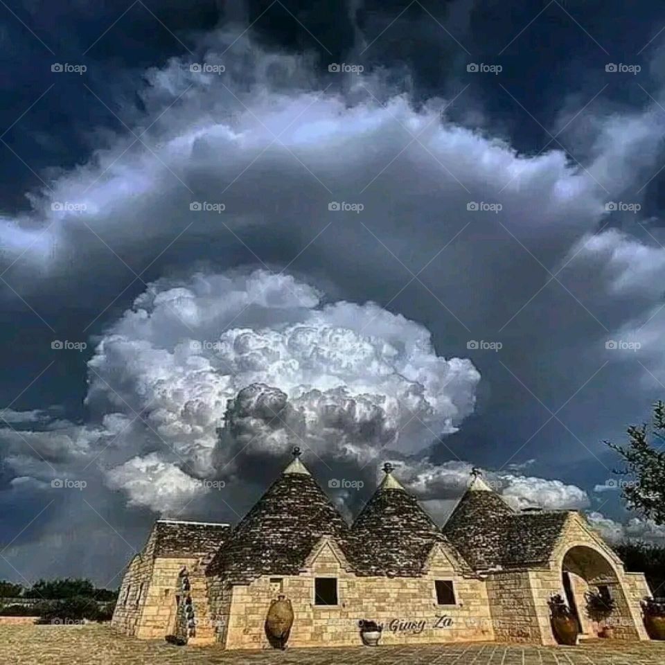 Cloud formation above structures