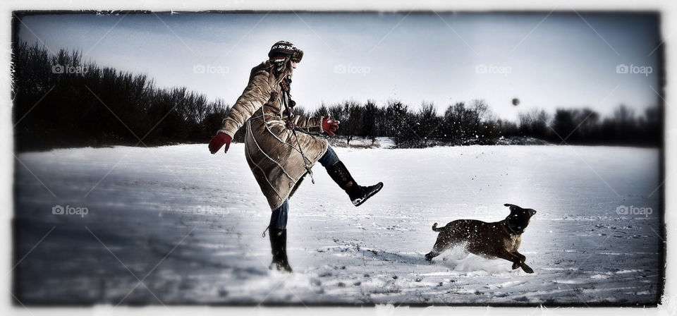 Playing in the snow