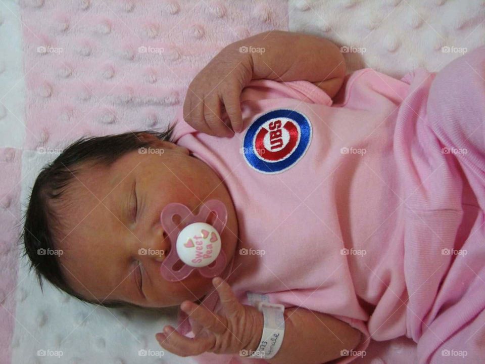 Macy has been a Cubs fan from birth!