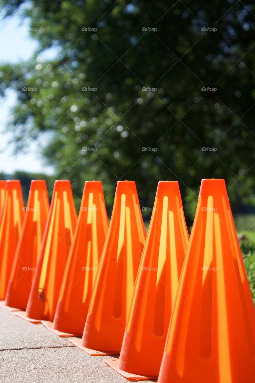 View of traffic cones on the street