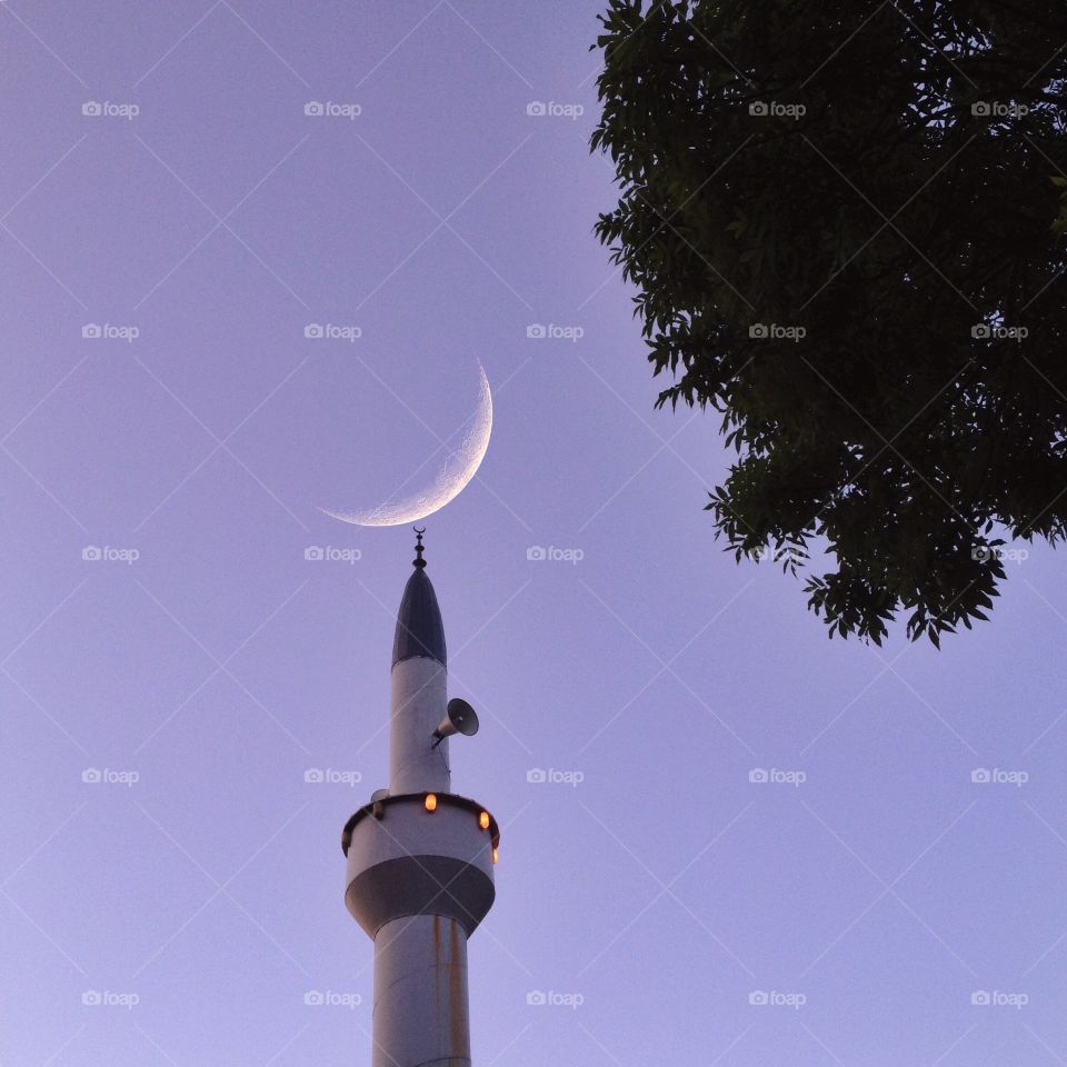 Moon and mosque