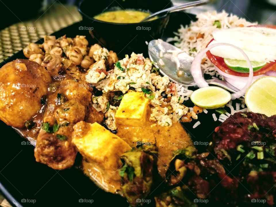 delicious Indian food at Indian restaurant