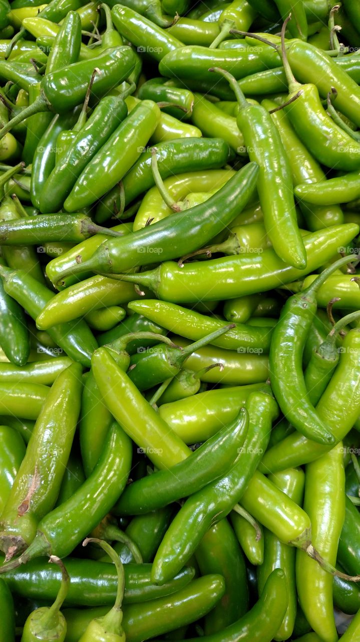 Small green peppers.