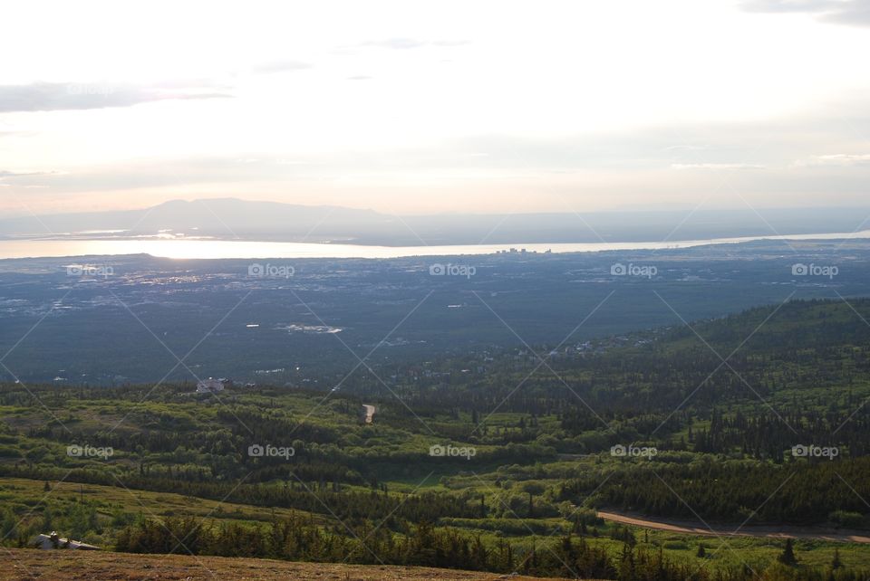 View from Flattop. View of Anchorage, Alaska from Flattop Mountain