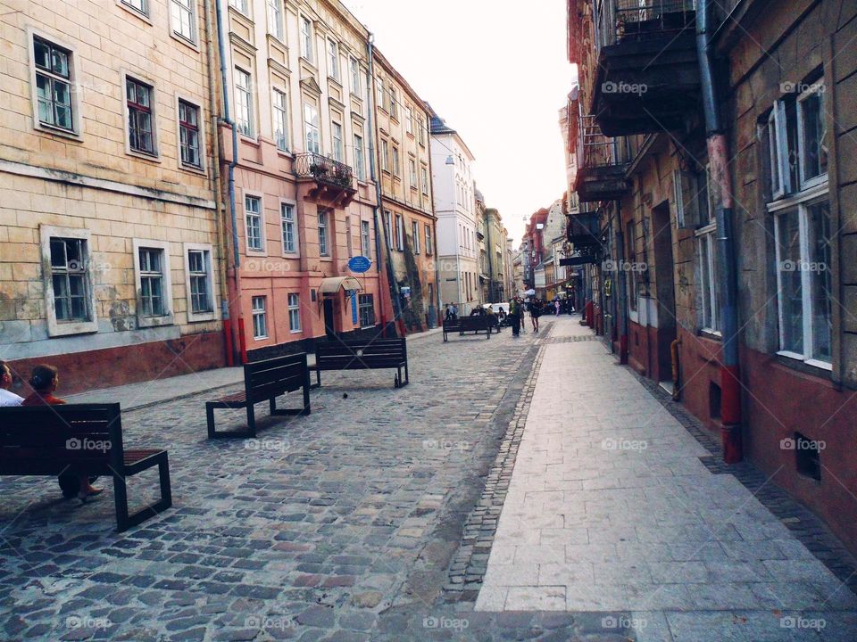 the old district of the city of Lviv, Lviv, Ukraine