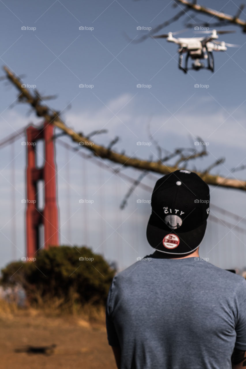 Getting Drone Shots of the lovely Golden Gate Bridge - reveal shots to be specific, beautiful city when shown from behind the GGB on the MARIN Headlines 