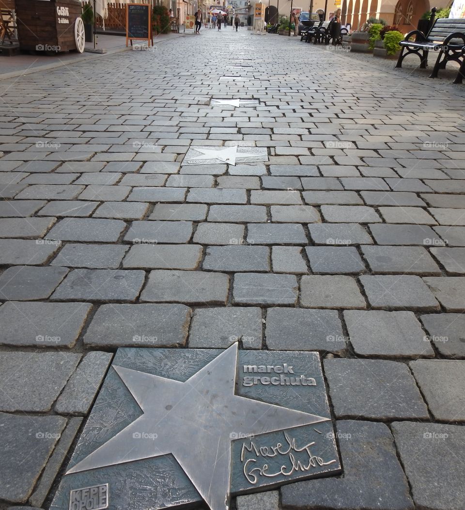 Avenue of stars in Opole. Poland