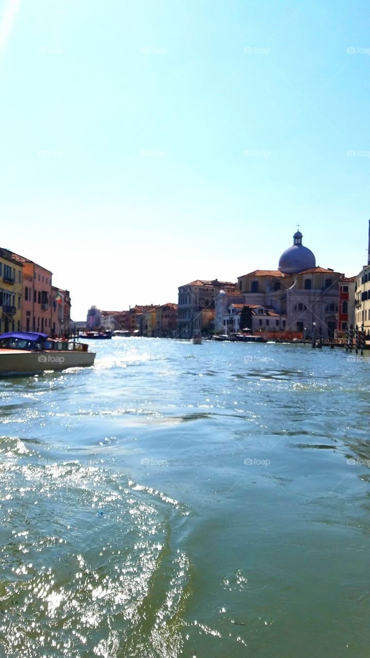 Venice water taxi view