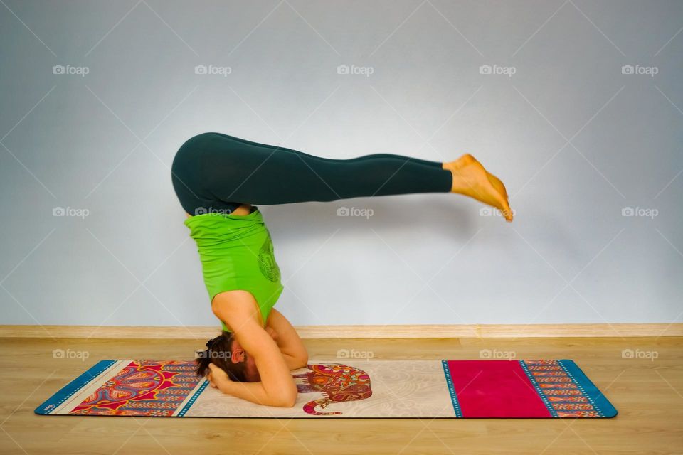 Girl making yoga