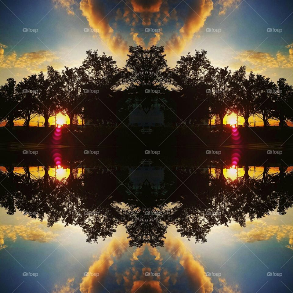 Sunset outside of Roosevelt Field Mall in Westbury NY