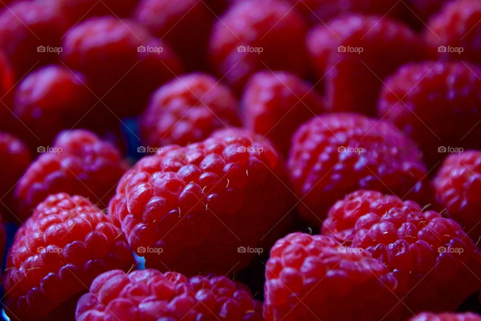 Fruits! - closeup of raspberries in natural light