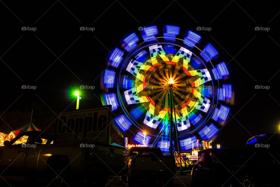 Ferris Wheel. Long exposure of a Ferris wheel. 