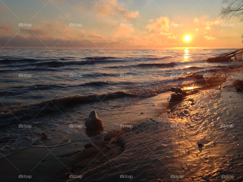 Frozen beach at the Baltic Sea coast 