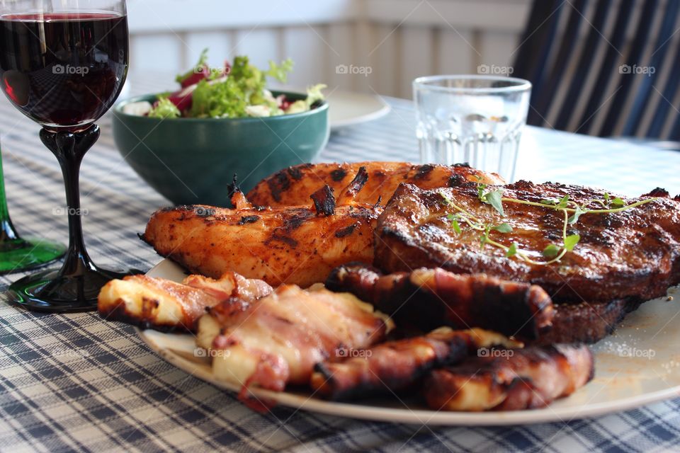 Close-up food on table