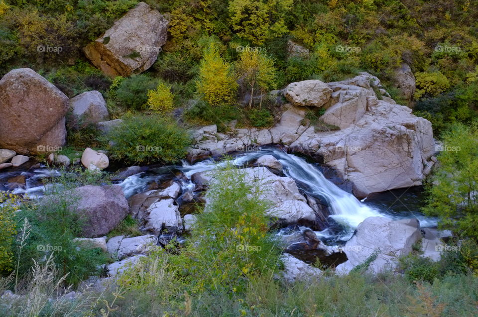 Stream flowing through rocks