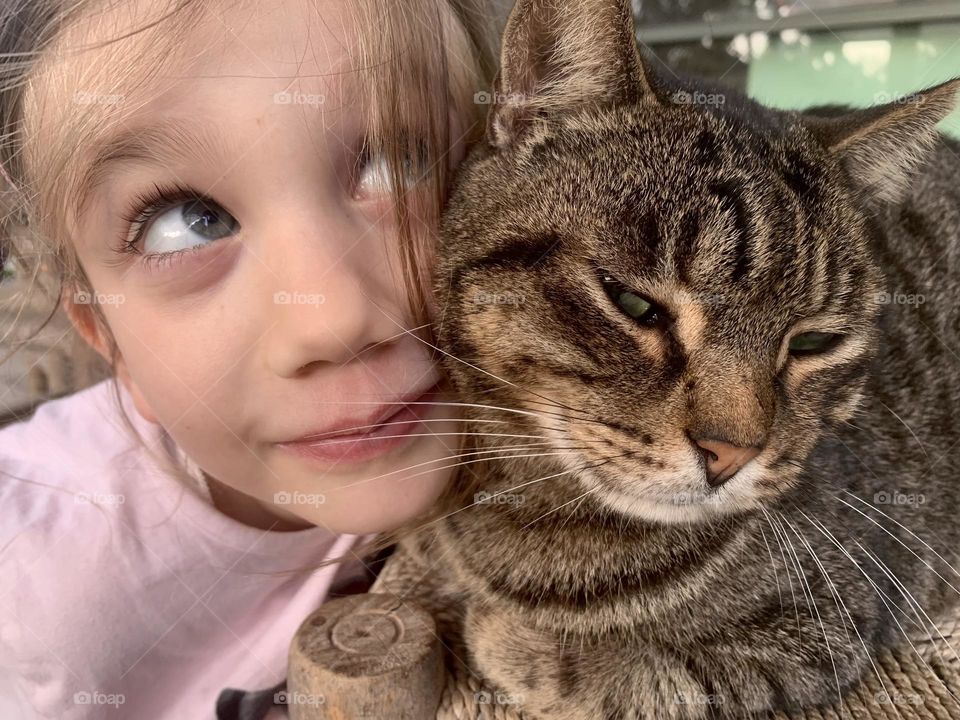 Girl and her cat