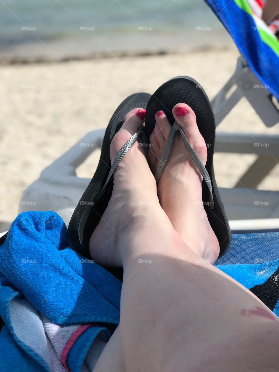 Feet on the Beach Sunning