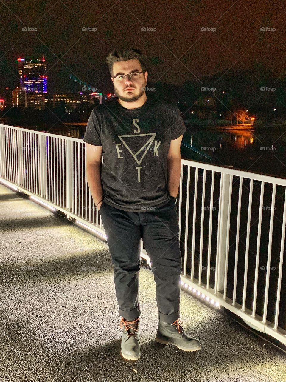 City lights in Bucharest