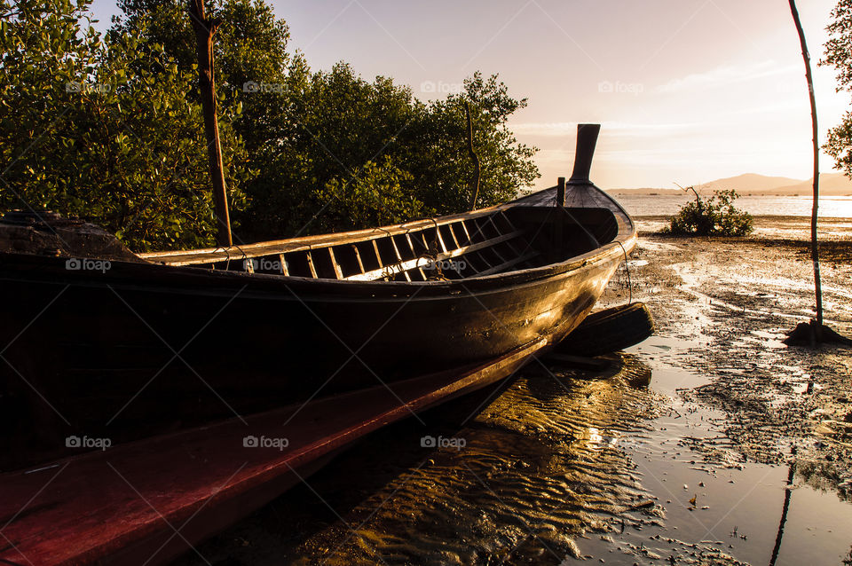 Fishing Boat. Fishing boat with beautiful of sea, Beautiful of sunlight This is a tourist attraction With its natural beauty