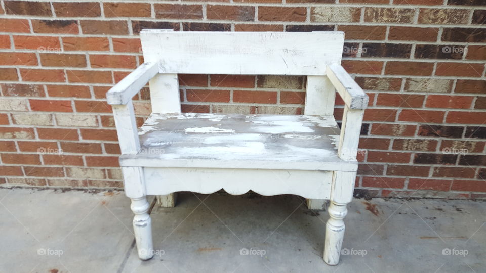 Faded paint on Bench