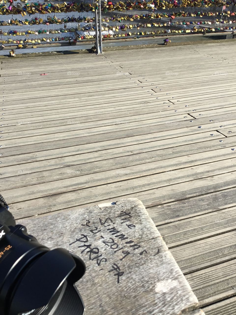 Left my inscription on the bench in Paris, France
