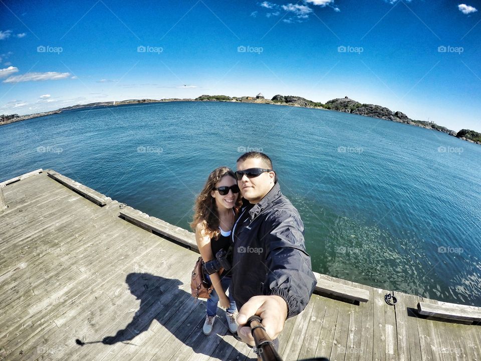 couple at the marina in stavern