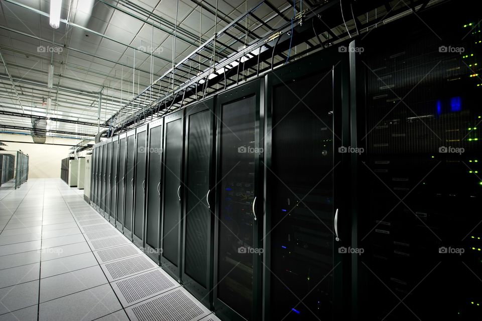 Interior of a data center