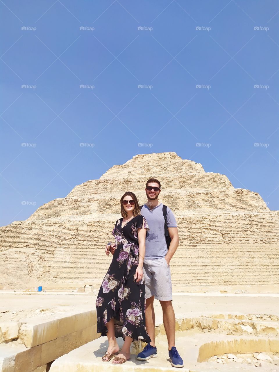 this photo with step pyramid saqqara the first pyramid in egypt and first building to be stone in world.