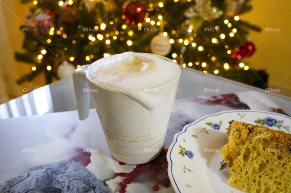 Christmas cappuccino at home