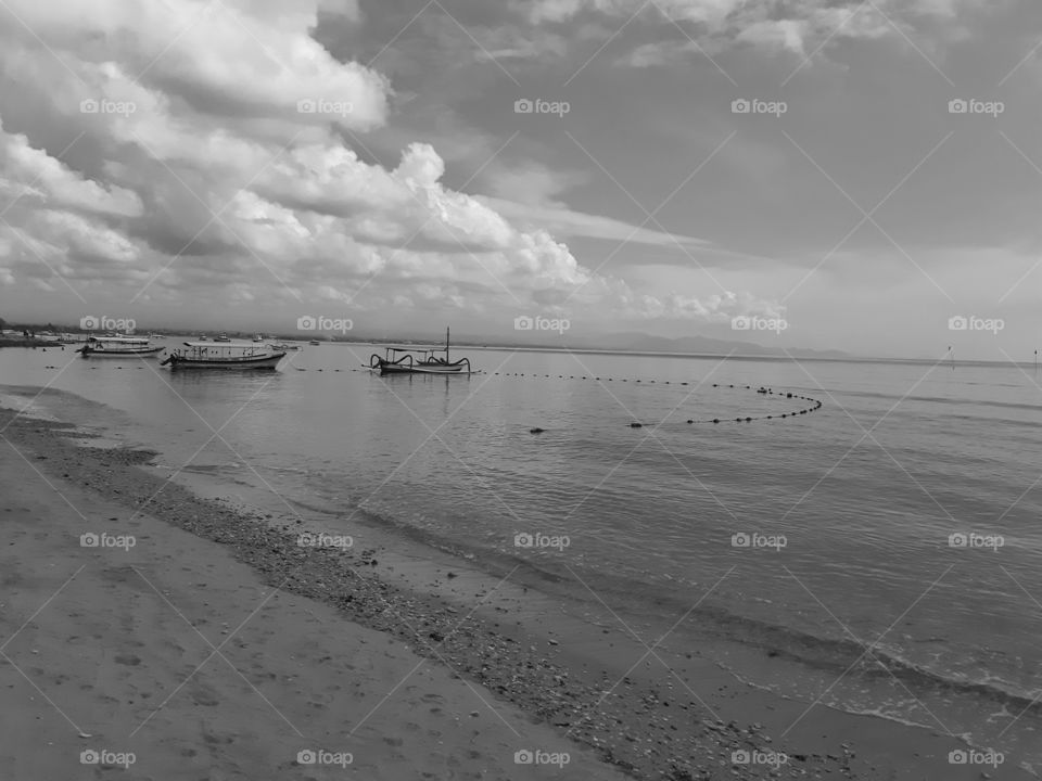 Monochrome style of the water vehicles floating on the water