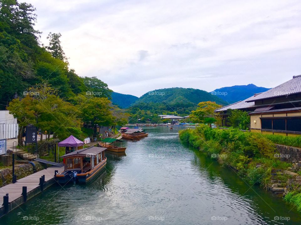 Arashiyama area in Kyoto, Japan. 