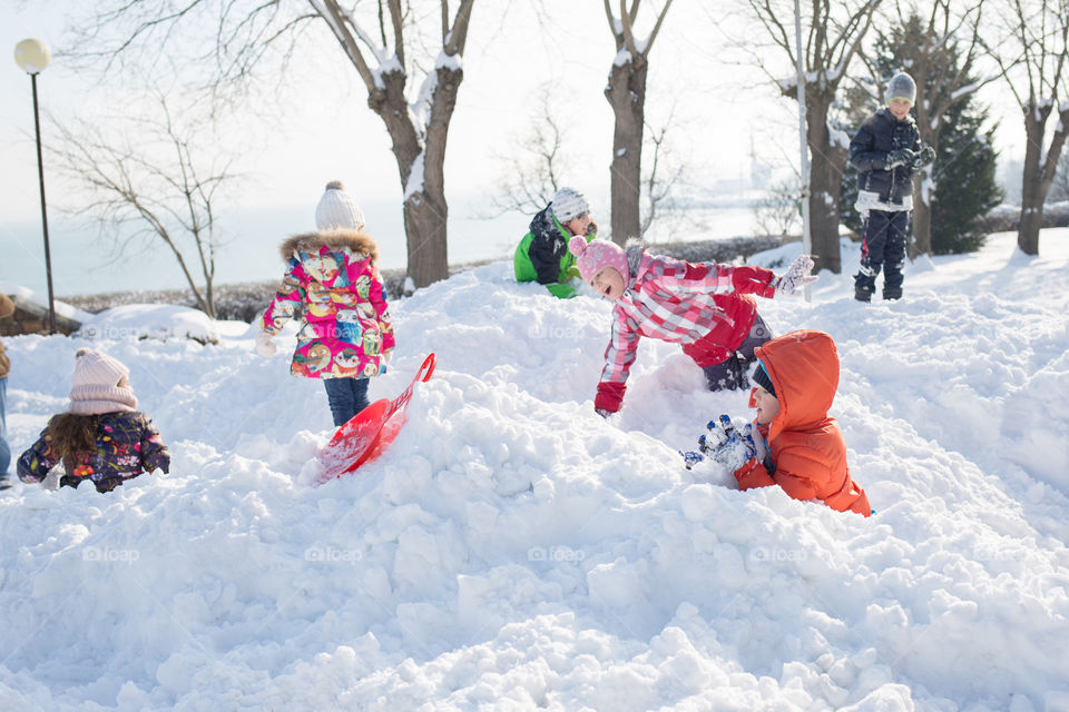 playing in the snow